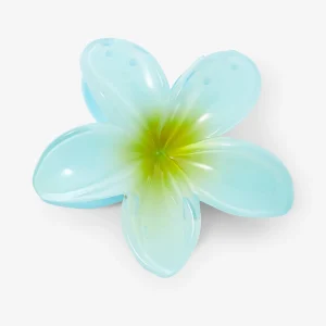 Pince à cheveux fleur tropicale bleue