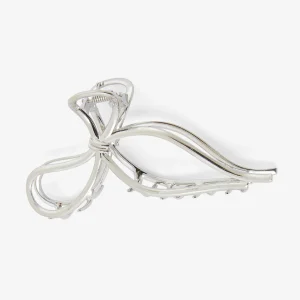 Pince à cheveux nœud argenté