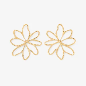 Boucles d'oreilles fleur acier inoxydable