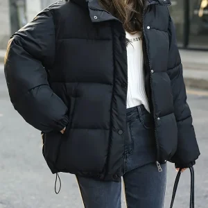 Veste matelassée légère à capuche pour femme – Vêtement d’hiver élégant