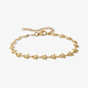 Bracelet chaine fleurs en acier inoxydable