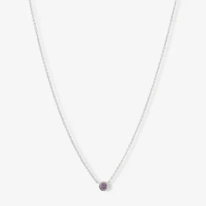 Collier argent 925 serti d'une pierre d'Améthyste