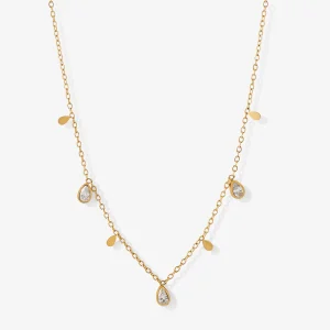 Collier chaine à pampilles acier inoxydable