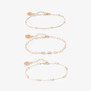 Set de 3 bracelets chaines à perles