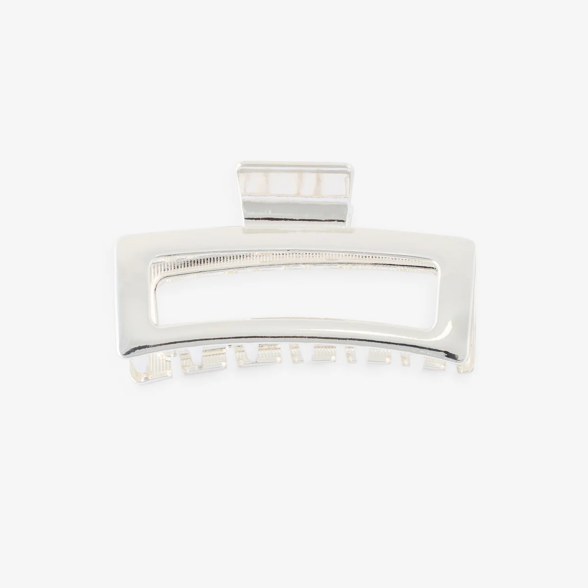 Grande pince rectangulaire argentée