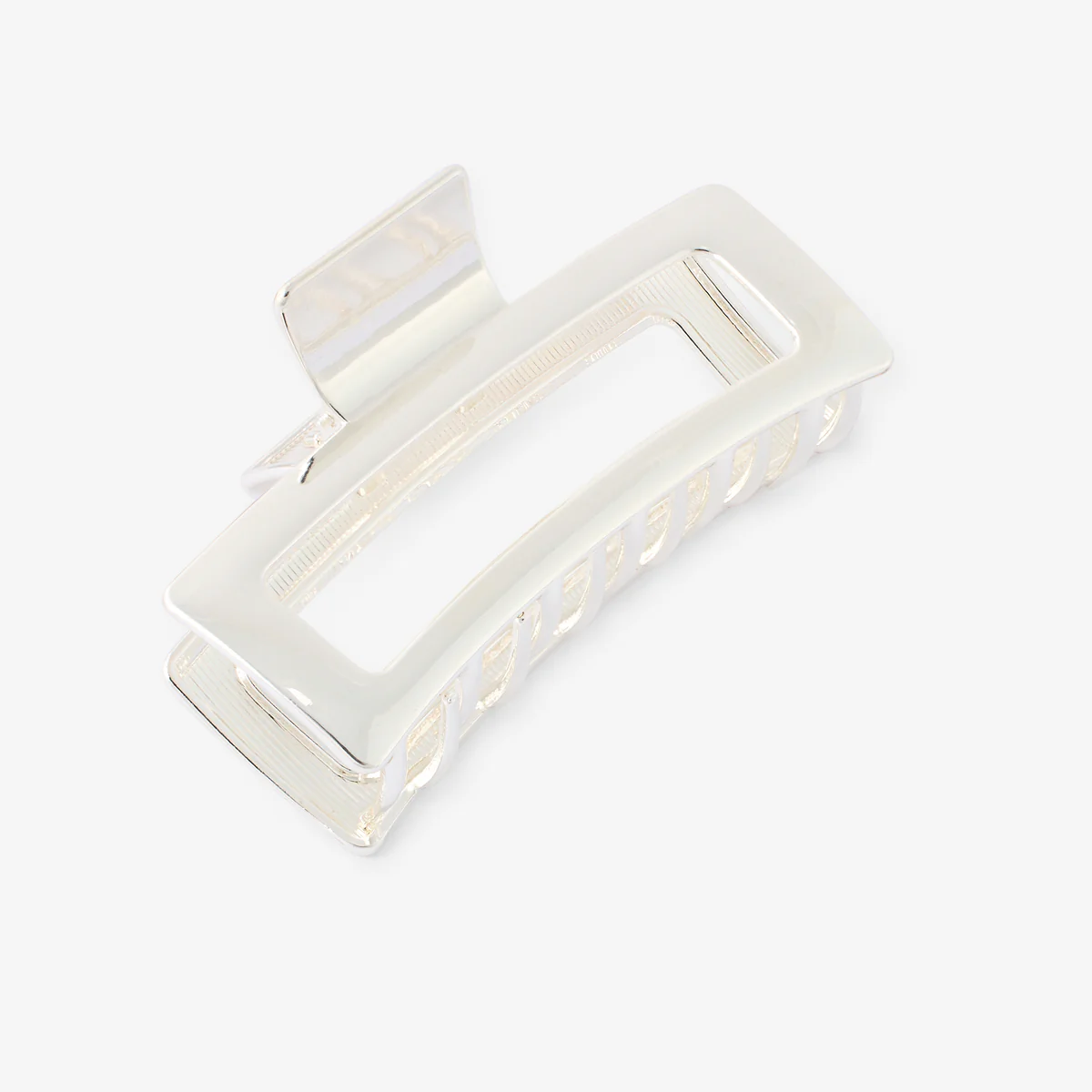 Grande pince rectangulaire argentée – Image 3