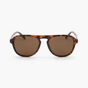 Lunettes de soleil écaille marron forme aviateur
