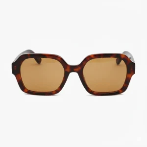 Lunettes de soleil écaille marron forme rectangle