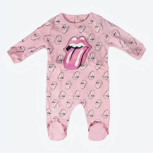 Barboteuse manches longues The Rolling Stones rose