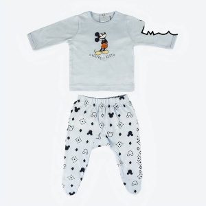 Pyjama bébé Mickey Mouse gris clair