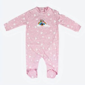Barboteuse manches longues Minnie Mouse rose