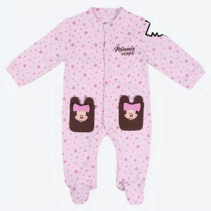 Barboteuse à manches longues bébé Minnie Mouse Rose