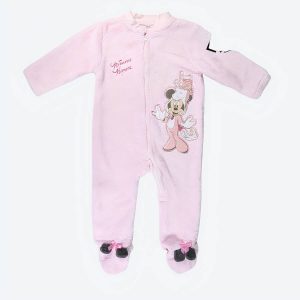 Barboteuse manches longues pour bébé Minnie Mouse Rose