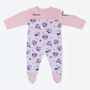 Barboteuse rose à manches longues Minnie
