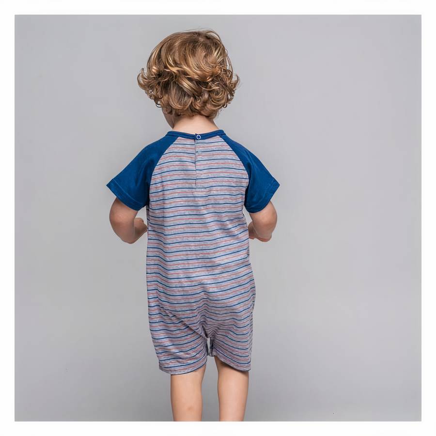 Barboteuse bleue à manches courtes Mickey – Image 3