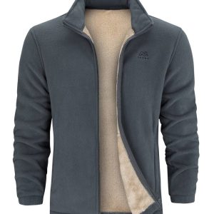 Veste Polaire Premium Homme à Fermeture Éclair Complète – Col Montant Casual