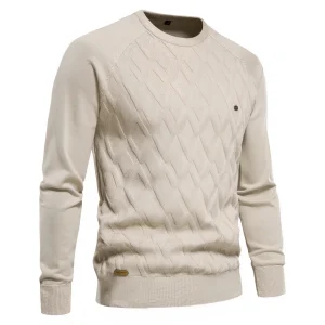 Pull en tricot à losanges élégant pour homme – Coupe confortable