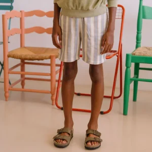 Bermuda Basile Rayures Bleu Gold