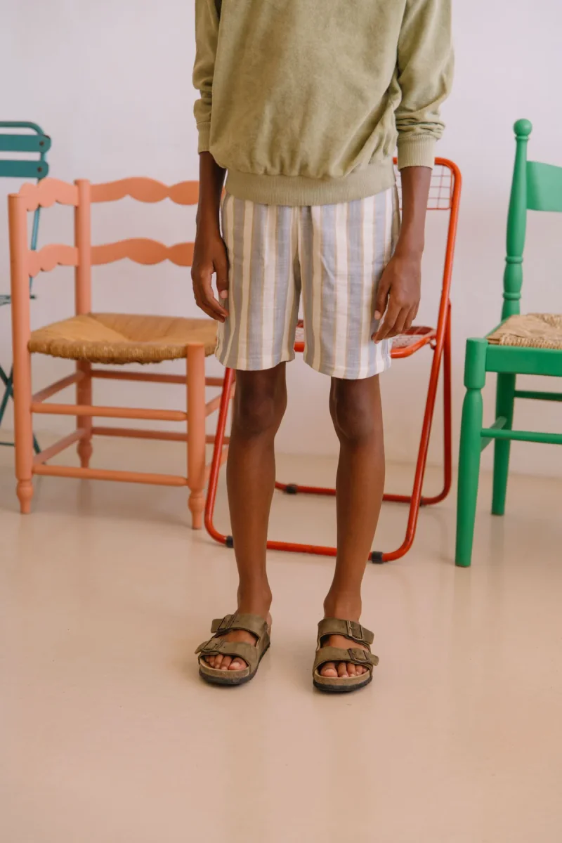 Bermuda Basile Rayures Bleu Gold