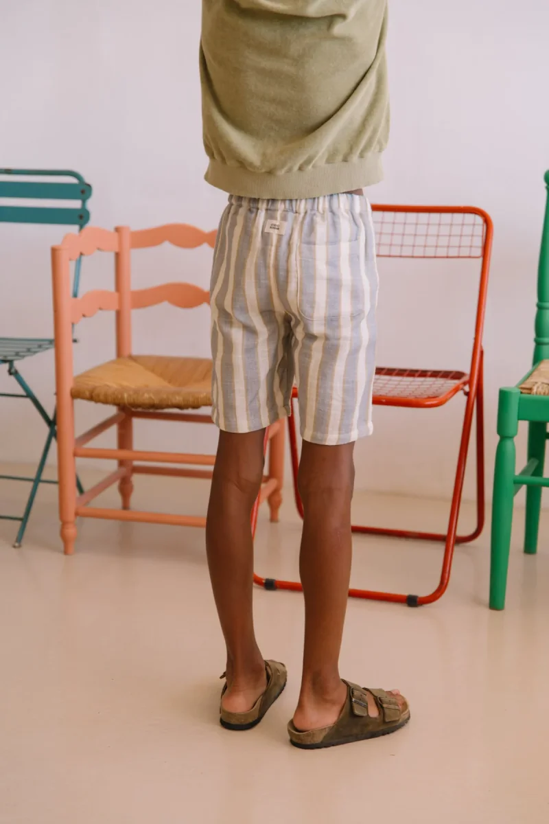 Bermuda Basile Rayures Bleu Gold – Image 4