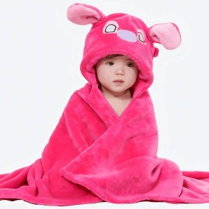 Peignoir de bain à capuche et à motif de dessin animé pour bébé