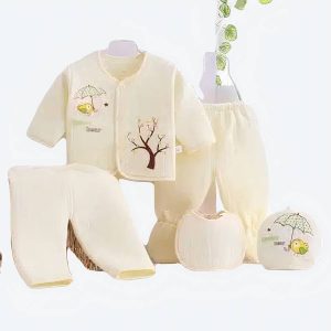 Ensemble vêtement 5 pièces en coton à joli motif