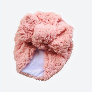 Turban pour bébé  d’hiver en tissu épais fuchsia