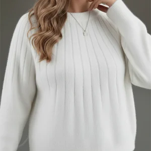 Pull Femme en Maille Côtelée Douce