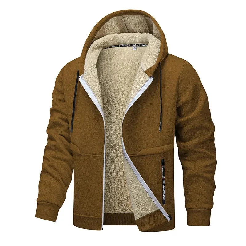 Hoodie Homme Zip Sherpa Doublé – Veste Décontractée Chaude Premium – Image 3