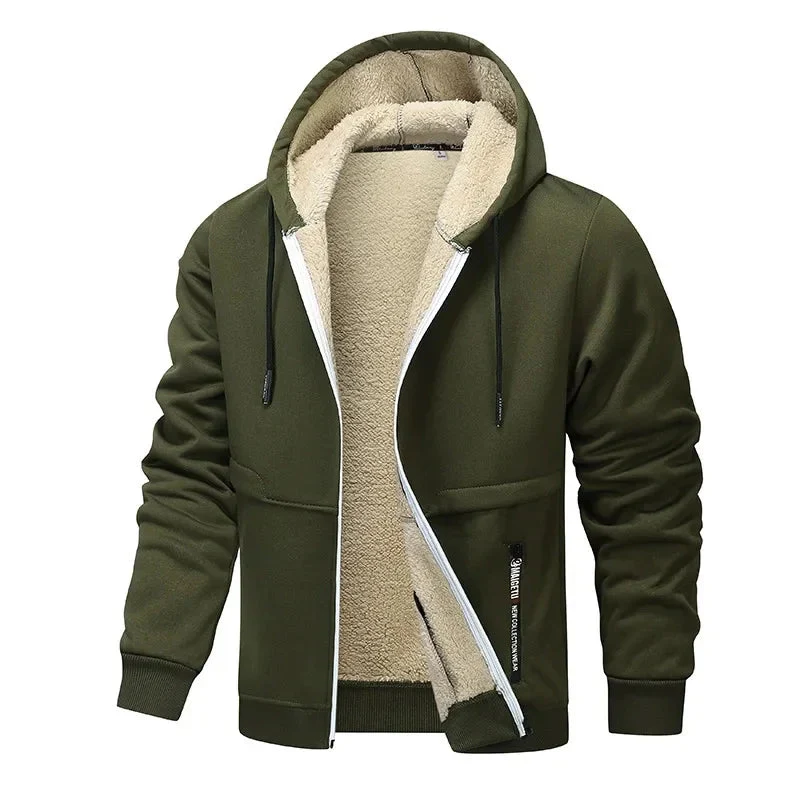 Hoodie Homme Zip Sherpa Doublé – Veste Décontractée Chaude Premium – Image 7