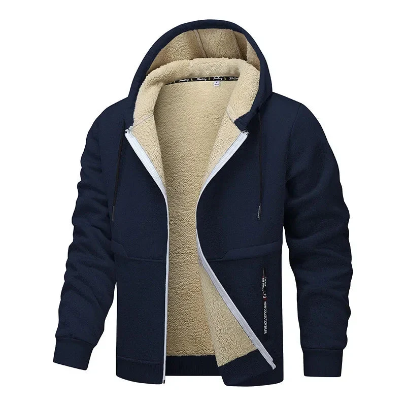 Hoodie Homme Zip Sherpa Doublé – Veste Décontractée Chaude Premium – Image 8
