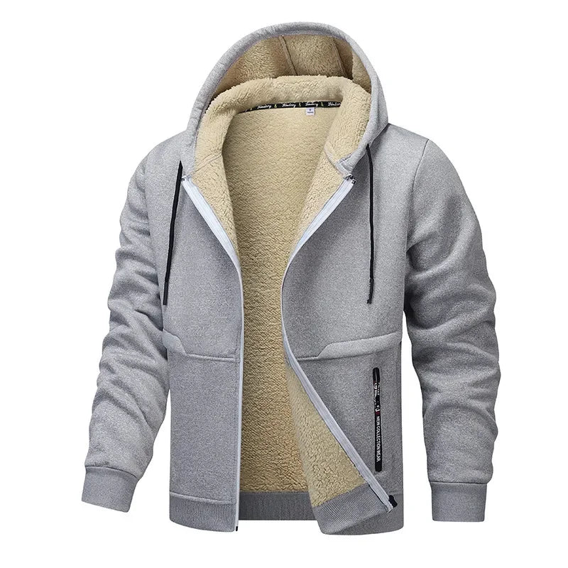 Hoodie Homme Zip Sherpa Doublé – Veste Décontractée Chaude Premium – Image 9