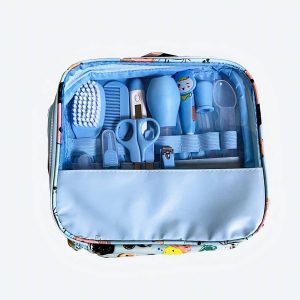 Trousse de toilette avec ensemble de 12 accessoires pour hygiène bébé