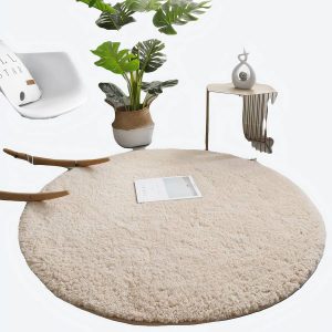 Tapis de sol bébé doux rond et beige pour bébé
