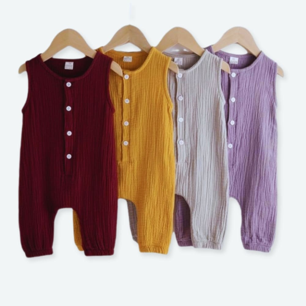 Barboteuse combinaison en mousseline pour bébé – Image 2