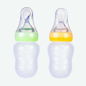 Biberon en silicone avec cuillère à riz pour bébé