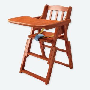 Chaise haute en bois pliable pour bébé