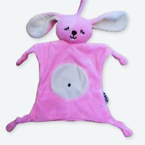 Doudou lapin rose en peluche pour bébés