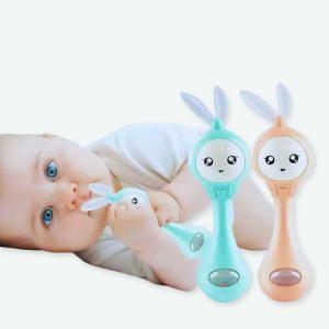 Hochet de dentition motif lapin avec musique