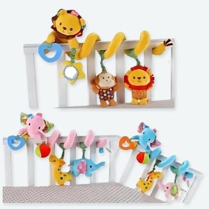 Hochet en peluche suspendu en spirale pour bébé