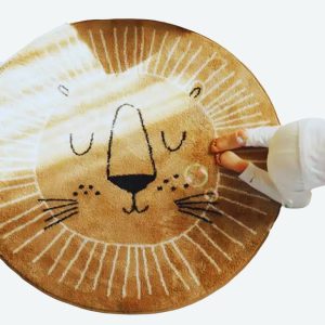 Tapis de jeu pour bébé imprimé en dessin de lion 100cm