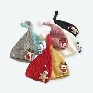 Bonnet de noël en tricot pour bébé fille et garçon