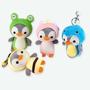 Porte-clés en peluche pingouin de 12 cm