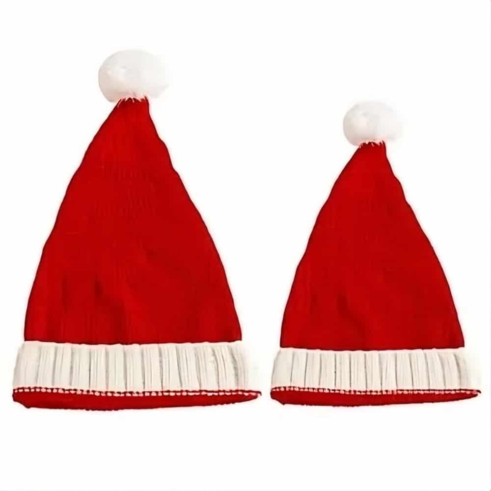Joli Bonnet de Noël à pompon unisexe pour maman et bébé – Image 8