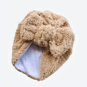 Turban pour bébé  d’hiver en tissu épais kaki