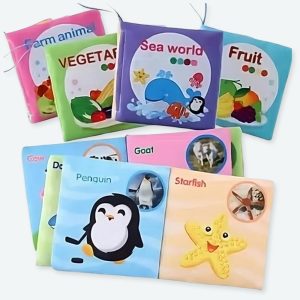 Livre éducatif en tissu doux pour bébé