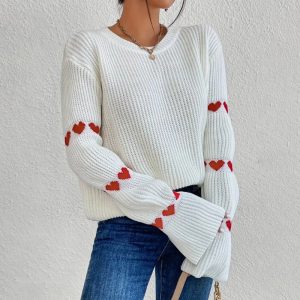 Pull Femme à Coupe Décontractée avec Col Rond – Maille Confortable