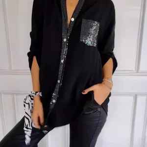 Chemisier Femme Blanche En Coton À Coupe Élancée Et Manches Longues