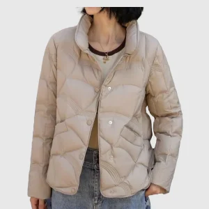 Veste Matelassée Femme à Pression – Col Montant Hiver