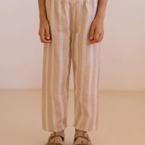Pantalon Cousin Rayures Fraise Pistache